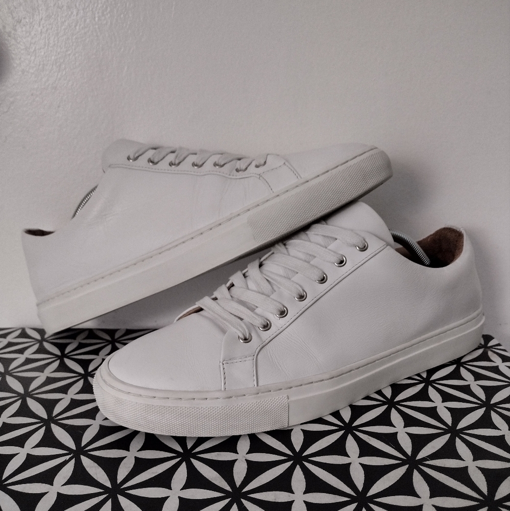 THURSDAY White Leather Low-Tops